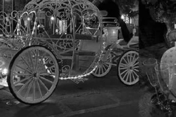 a close up of a horse drawn carriage